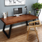 loft复古铁艺实木书桌简约电脑桌椅组合家用书桌写字台双人办公桌