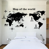 可移墙贴除世界之旅客厅卧室沙发背景墙电视家装饰墙贴纸地图