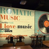 美式复古乡村音乐唱片壁画餐厅休闲吧咖啡厅奶茶店壁纸欧式墙纸