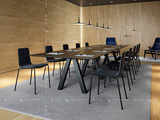 北欧全实木会议桌长桌工作台写字桌简约办公桌书桌餐桌长凳组合