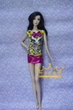 美泰芭比娃娃衣服 Barbie芭比时尚时装服饰 小短裙 可儿桃子6分衣