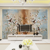 复古油画花卉大型壁画客厅卧室餐厅酒吧休闲吧电视背景墙壁纸