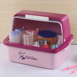 omelac新款翻盖 婴儿奶瓶收纳 餐具箱水杯晾干燥架碗筷防尘储存盒