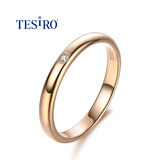 【爆款】TESIRO通灵珠宝 金秋灿然简约18K金钻石戒指男女钻戒