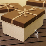 商务礼品盒长方形大号简约复古文艺麻绳礼物包装盒生日礼物盒礼盒