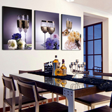 餐厅无框画美酒鲜花厨房装饰壁画酒杯现代简约挂画水晶沙发背景墙