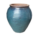 直销复古怀旧手工土陶罐粗陶组合螺纹大花瓶景观软装饰品陶瓷摆件
