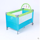 希禾婴幼儿多功能带滚轮游戏床儿童宝宝双层上下层折叠摇床婴儿床