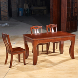 全实木餐桌纯柏木餐桌椅组合1.4米餐桌实木小户型餐桌椅1.5米环保