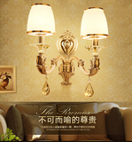 欧式水晶壁灯金色床头卧室客厅现代简约电视背景墙锌合金LED灯饰