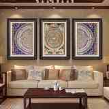 欧式客厅装饰画现代三联画沙发背景墙画美式壁画餐厅挂画中式唐卡