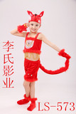 儿童动物表演服小狐狸红色长款连体圣诞节舞台幼儿园影视演出服装