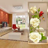 新款屏风隔断 装饰玻璃 柜子玄关背景墙 艺术玻璃 雕刻钢化玫瑰花