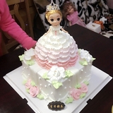 同城配送迷糊娃娃双层生日蛋糕芭比娃娃公主无锡江阴北京南京安康