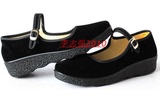 老北京酒店布鞋女工作鞋平跟黑色上班鞋浅口圆头妈妈鞋广场舞蹈鞋