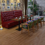 西餐厅卡座小吃店奶茶店甜品店餐饮店咖啡厅双人沙发桌椅组合简约
