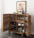 特价美式乡村酒柜 新古典实木餐边柜实木家具可定制多功能储物柜