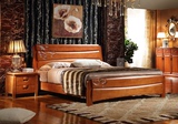橡木床1.8米白色双人全实木雕花1.5米简约现代中式婚床储物高箱床