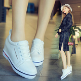 2015秋季新款韩版内增高皮鞋女鞋单鞋休闲运动鞋高跟鞋坡跟小白鞋
