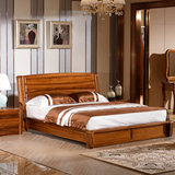 乌金木纯实木床 1.8米1.5米储物高箱床现代中式高档卧室家具特价