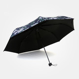 百合花铅笔伞防晒超轻折叠晴雨伞黑胶创意太阳伞韩国小清新三折伞