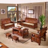 明清古典实木沙发组合 香樟木中式客厅家具 三人位特价