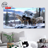 PET高清三维立体画3D光栅版画狼群图动物客厅沙发背景装饰60*120
