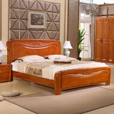 品牌全实木床橡木床1.2米童双人床现代中式1.5/1.8米高箱气压储物