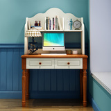地中海儿童卧室套房家具家用电脑桌写字台直角书桌书架组合1米