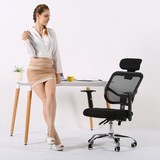 游戏椅网布时尚冰凉坐垫真皮大班椅钢制电脑椅办公椅老板椅转椅