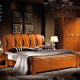 中式实木床全实木床1.8米高箱床1.5m双人床储物床胡桃木卧室家具