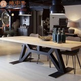 北欧复古实木电脑桌办公桌创意设计师书桌工作台个性餐桌咖啡桌