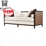 中式家具 新中式沙发 水曲柳沙发 样板房间茶楼沙发 实木布艺沙发