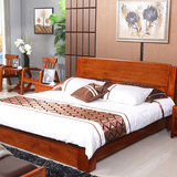 六郎 海棠木现代中式气动储物卧室1.8米双人床实木结婚床 订定做