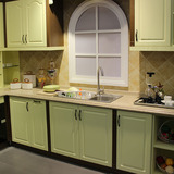 杭州定制美式整体厨房橱柜实木定做石英石台面全包上门测量设计