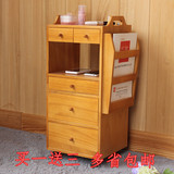实木床头柜简约现代可移动简易储物柜木质斗柜卧室边柜化妆柜特价