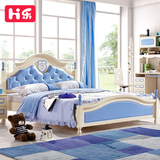 欧式儿童家具套房组合环保单人床1.2/1.5米儿童实木床女孩公主床