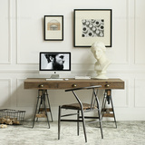 美式工业风格家具做旧铁艺实木餐桌简约书桌电脑桌办公桌咖啡桌子