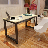 包邮电脑桌宜家书桌时尚简约双人办公桌台式家用写字台简易钢木桌