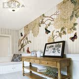 欧式现代木纹花卉客厅电视沙发卧室背景墙无缝无纺布墙纸壁画壁纸