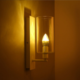 现代简约创意北欧楼道走廊楼梯间客厅后现代玻璃灯罩蜡烛壁灯9