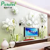 电视背景墙纸壁纸客厅3D立体无缝墙布大型壁画现代简约手绘马蹄莲