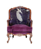 特价欧式橡木雕花单人沙发 新古典奢华休闲高背椅法式原木沙发椅