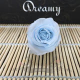 A级永生花DIY保鲜花玻璃罩礼盒蓝色玫瑰2-3cm车挂钥匙扣花材批发