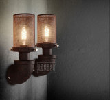 美式简约复古工业风餐厅酒吧咖啡馆个性创意装饰铁艺网格水管壁灯