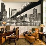 全景纽约夜景墙纸3d大型壁画酒店定制客厅KTV主题过道背景墙壁纸