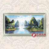超大巨幅中国桂林山水风景画定制墙壁挂画客厅手绘风景油画SH89