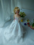 包邮婚纱芭比娃娃白色蕾丝公主新娘闺蜜儿童女孩礼物求婚 批发