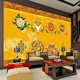 民族藏式唐卡佛教天顶佛像壁纸大型壁画餐厅电视背景墙纸吉祥八宝