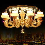 欧式吸顶灯LED圆形客厅艺术田园新款奢华锌合金水晶灯饰灯具精品